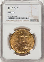 1910 $20 Saint-Gaudens Double Eagle NGC MS65 (774496011)