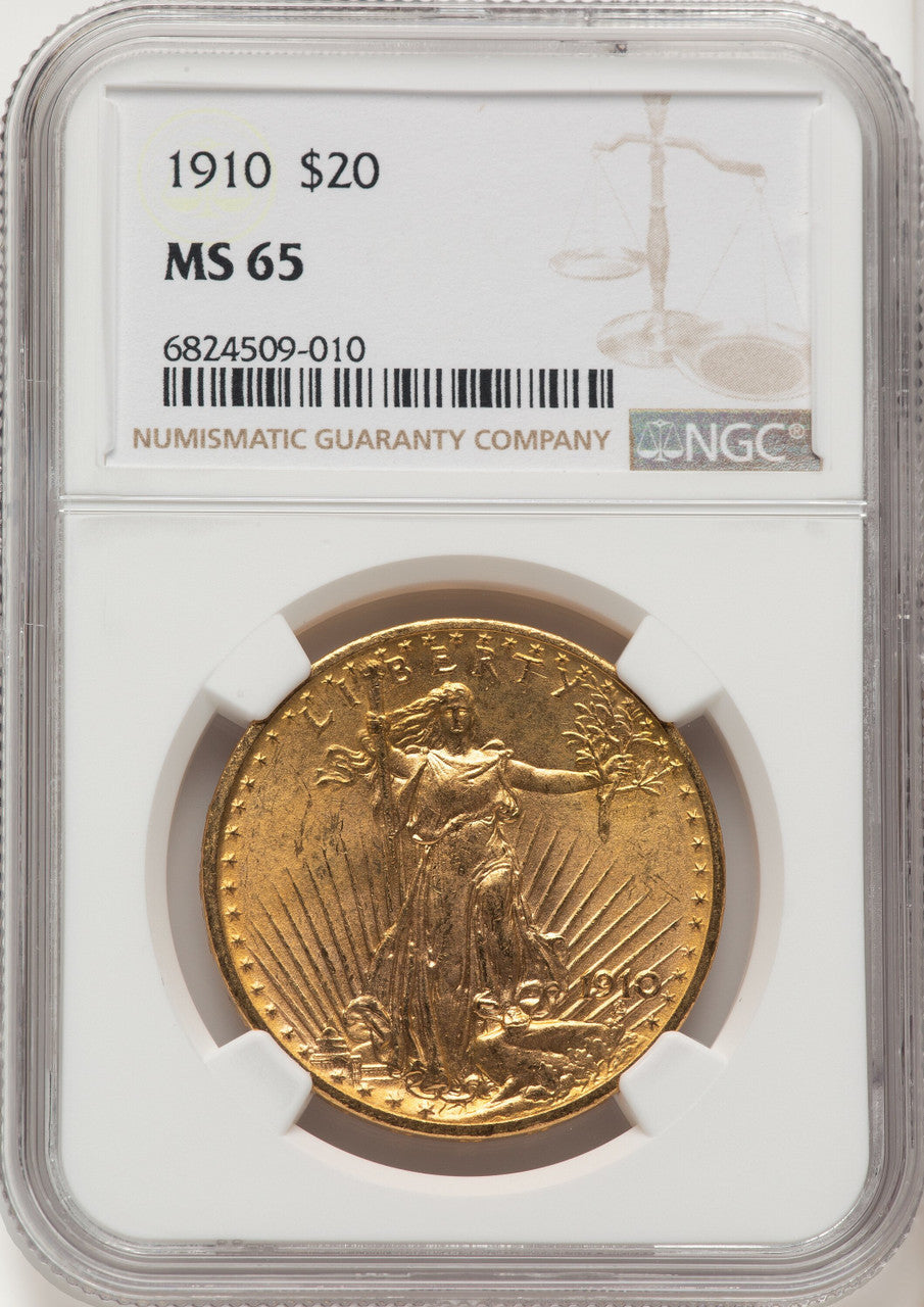 1910 $20 Saint-Gaudens Double Eagle NGC MS65 (774496011)