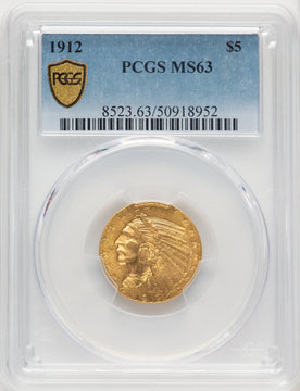 1912 $5 Indian Half Eagle PCGS MS63 (774470009)