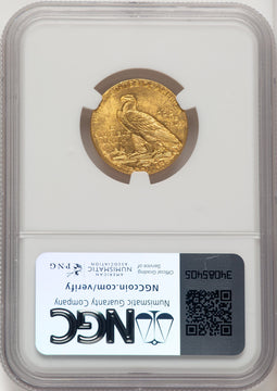 1913 $5 Indian Half Eagle NGC MS64 (774580040)