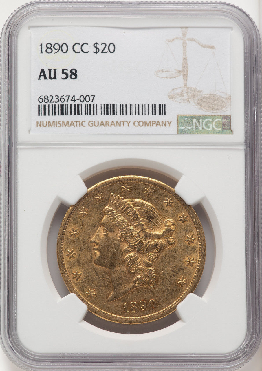 1890-CC $20 Liberty Double Eagle NGC AU58 (774492003)
