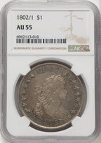 1802/1 Narrow Date Early Dollar NGC AU55
