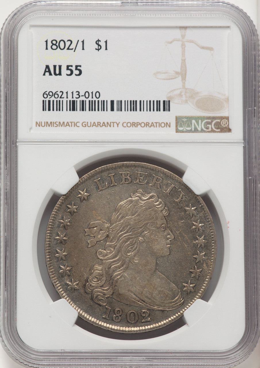 1802/1 Narrow Date Early Dollar NGC AU55