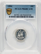 1884 10C CA Proof Seated Dime PCGS PR68