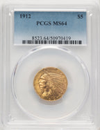 1912 $5 Indian Half Eagle PCGS MS64 (774470007)