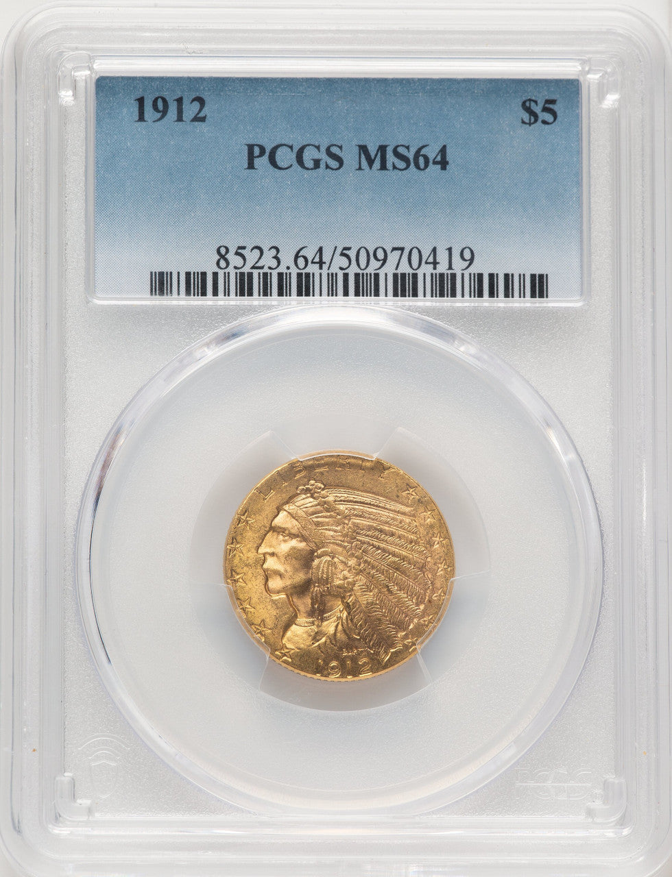 1912 $5 Indian Half Eagle PCGS MS64 (774470007)