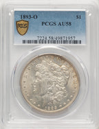 1893-O Morgan Dollar PCGS AU58