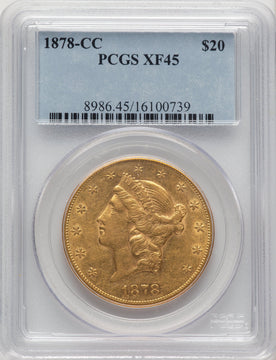 1878-CC $20 Liberty Double Eagle PCGS XF45
