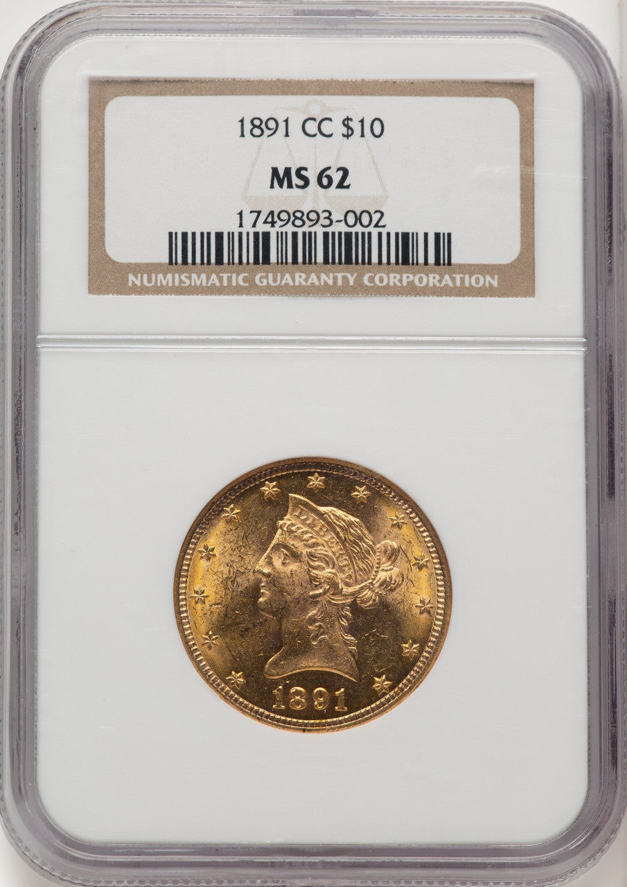 1891-CC $10 Liberty Eagle NGC MS62