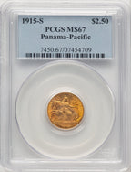 1915-S $2.50 Panama-Pacific Quarter Eagle Commem Gold PCGS MS67