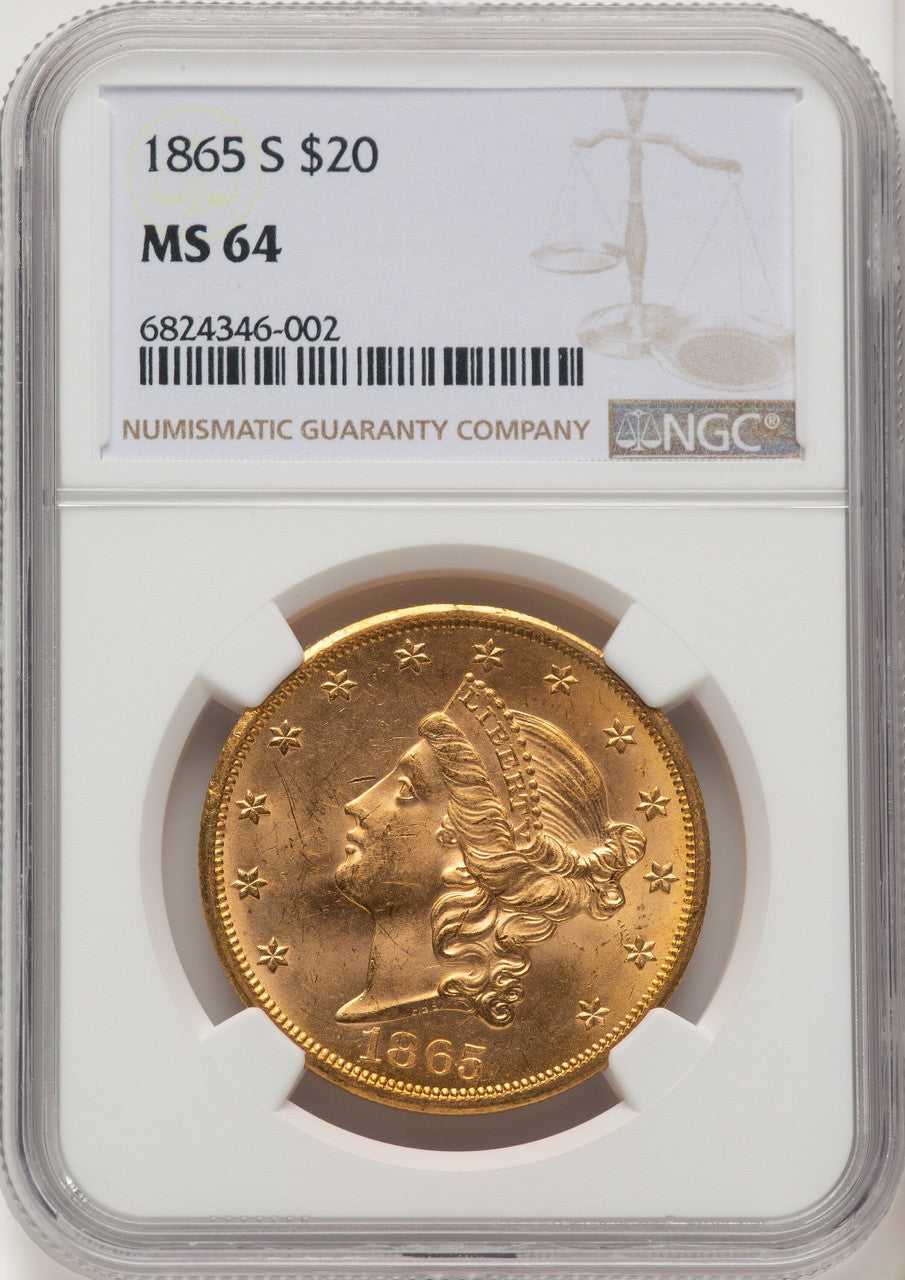 1865-S $20 Liberty Double Eagle NGC MS64 (774580023)