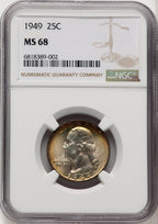1949 25C Washington Quarter NGC MS68 (774580051)