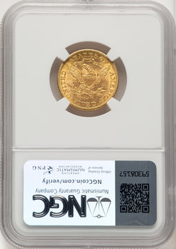 1891-CC $5 Liberty Half Eagle NGC MS62 (171457006)