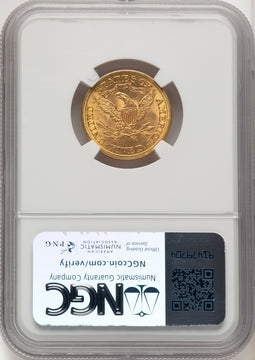 1882 $5 Liberty Half Eagle NGC MS65+