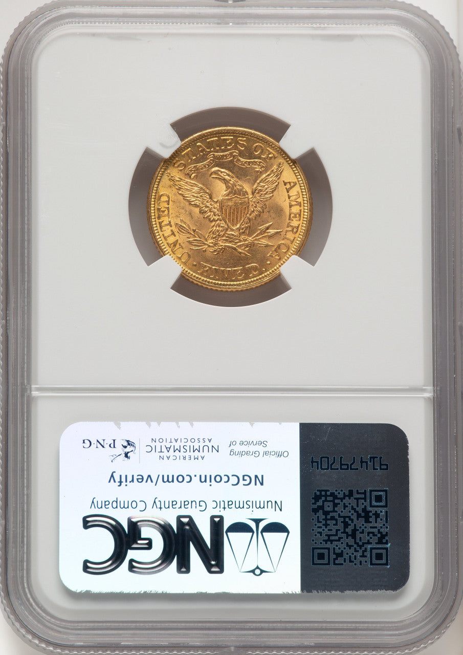 1882 $5 Liberty Half Eagle NGC MS65+