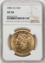 1883-CC $20 Liberty Double Eagle NGC AU58 (771380004)