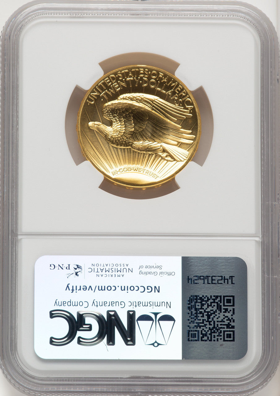 2009 $20 Ultra High Relief Brown Label NGC MS70