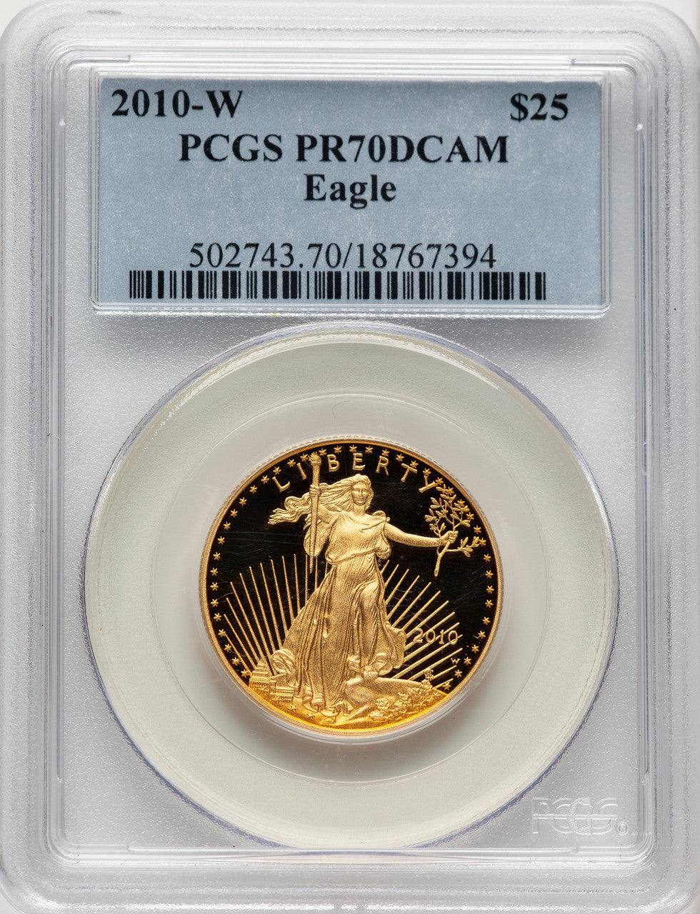 2010-W $25 Half-Ounce Gold Eagle Blue Gradient PCGS PR70 (507166103)