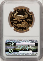 1986-W $50 One-Ounce Gold Eagle Brown Label NGC PF70