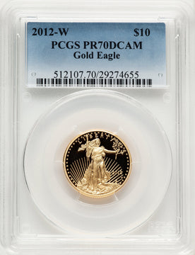 2012-W $10 Quarter-Ounce Gold Eagle Blue Gradient PCGS PR70