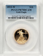 2012-W $10 Quarter-Ounce Gold Eagle Blue Gradient PCGS PR70