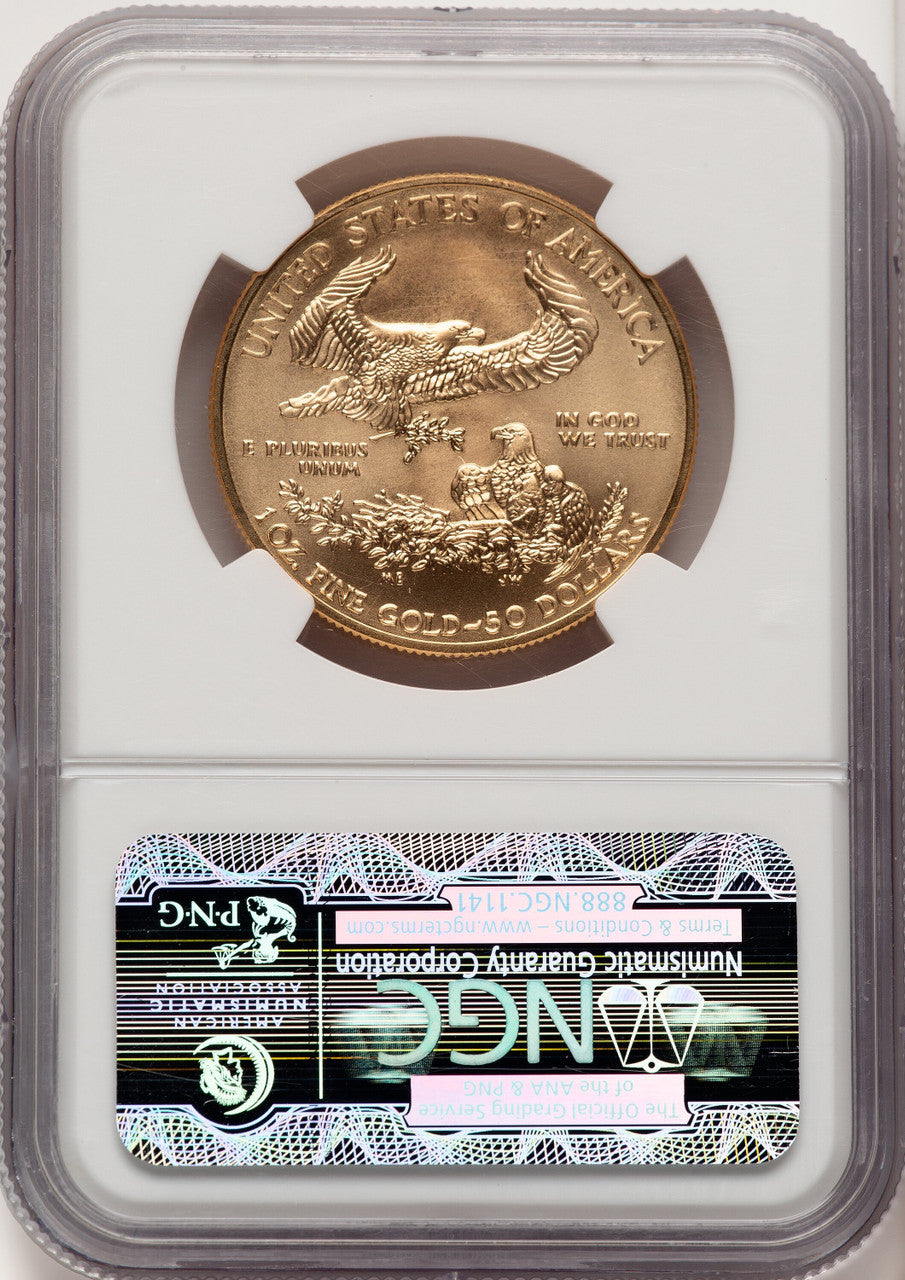 2009 $50 One-Ounce Gold Eagle First Strike ER Blue NGC MS70
