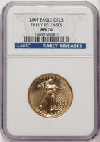 2007 $25 Half-Ounce Gold Eagle First Strike ER Blue NGC MS70 (507166117)