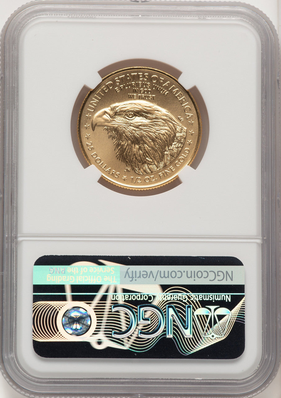 2021 $25 Half-Ounce Gold Eagle Type Two First Strike Don Everhart NGC MS70