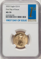 2022 $10 Quarter Ounce Gold Eagle FDI FDI 1ST NGC MS70
