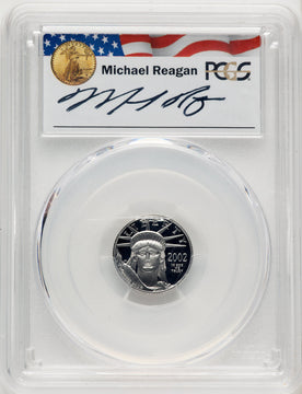 2002-W $10 Tenth-Ounce Platinum Eagle Statue of Liberty Michael Reagan Reagan Legacy Series PCGS PR70