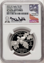 2023-W $100 One-Ounce Platinum Eagle First Strike Mike Castle NGC PF70