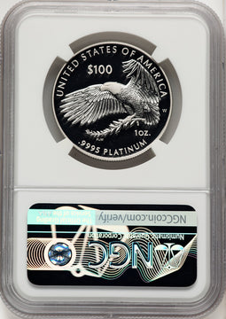 2018-W $100 One Ounce Platinum Eagle Life First Strike ER Kenneth Bressett Red Book NGC PF70