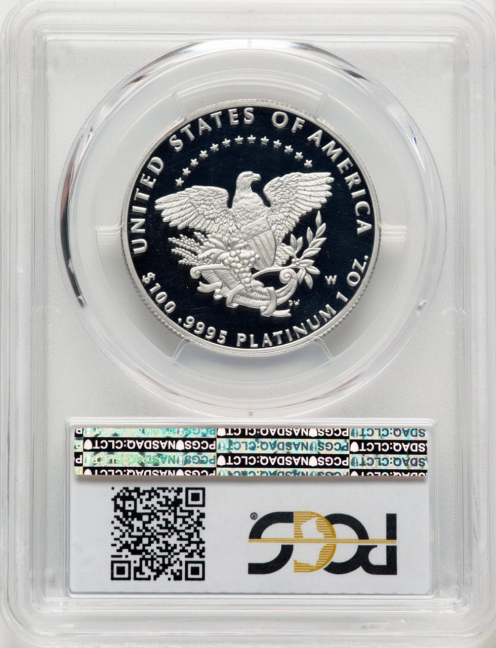 2005-W $100 One-Ounce Platinum Eagle Statue of Liberty Blue Gradient PCGS PR70