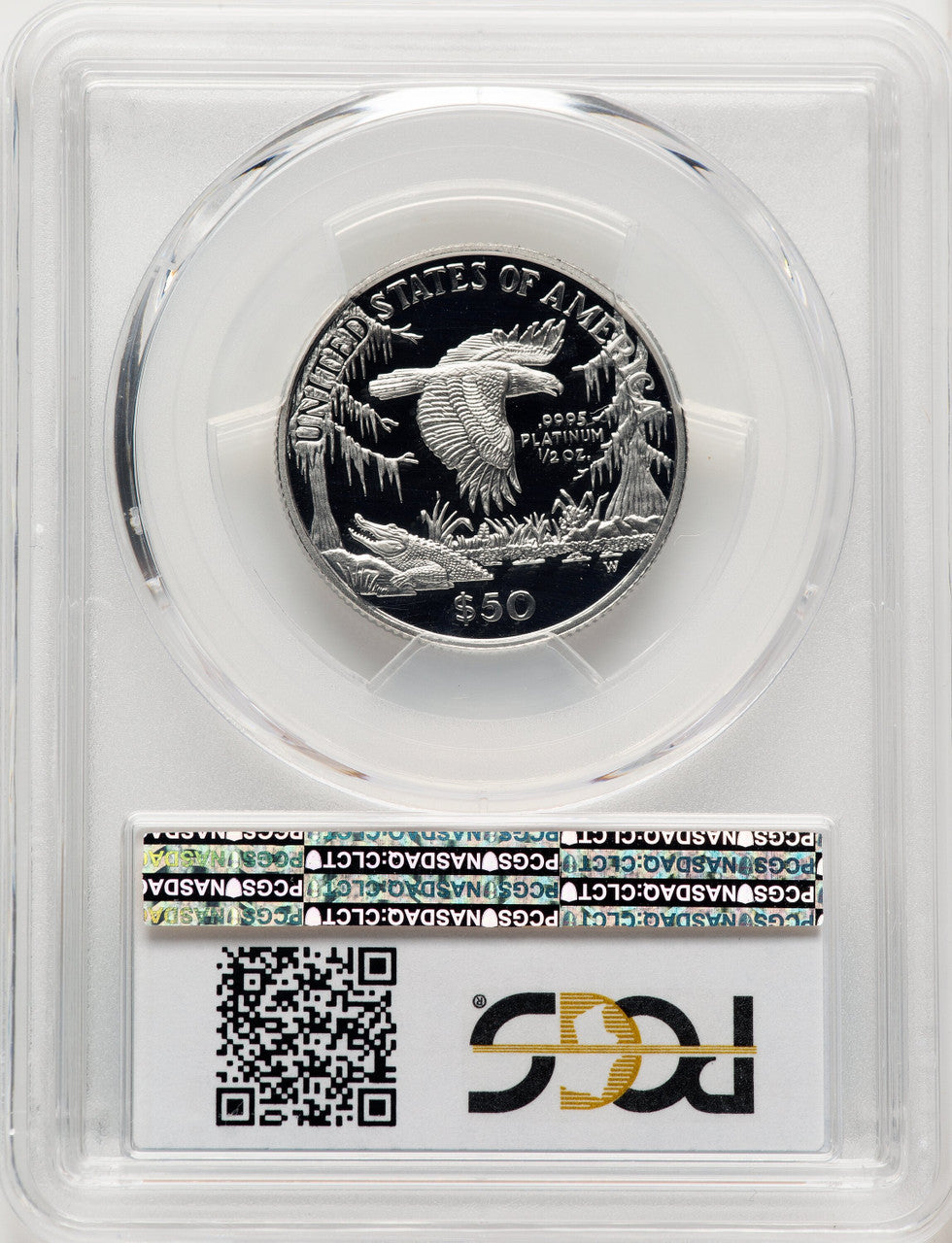 1999-W $50 Half-Ounce Platinum Eagle Statue of Liberty Blue Gradient PCGS PR70 (520203171)