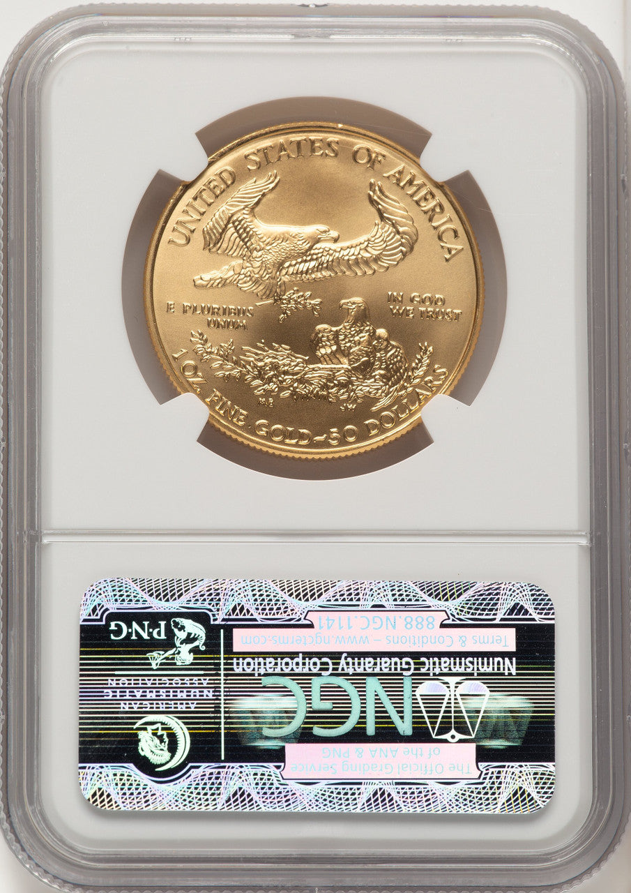 2006-W $50 One-Ounce Gold Eagle 20th Anniversary Brown Label NGC MS70 (507166112)