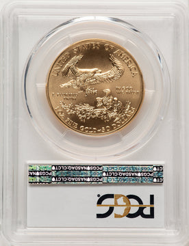 2017 $50 One-Ounce Gold Eagle 225th Anniversary Label PCGS MS70