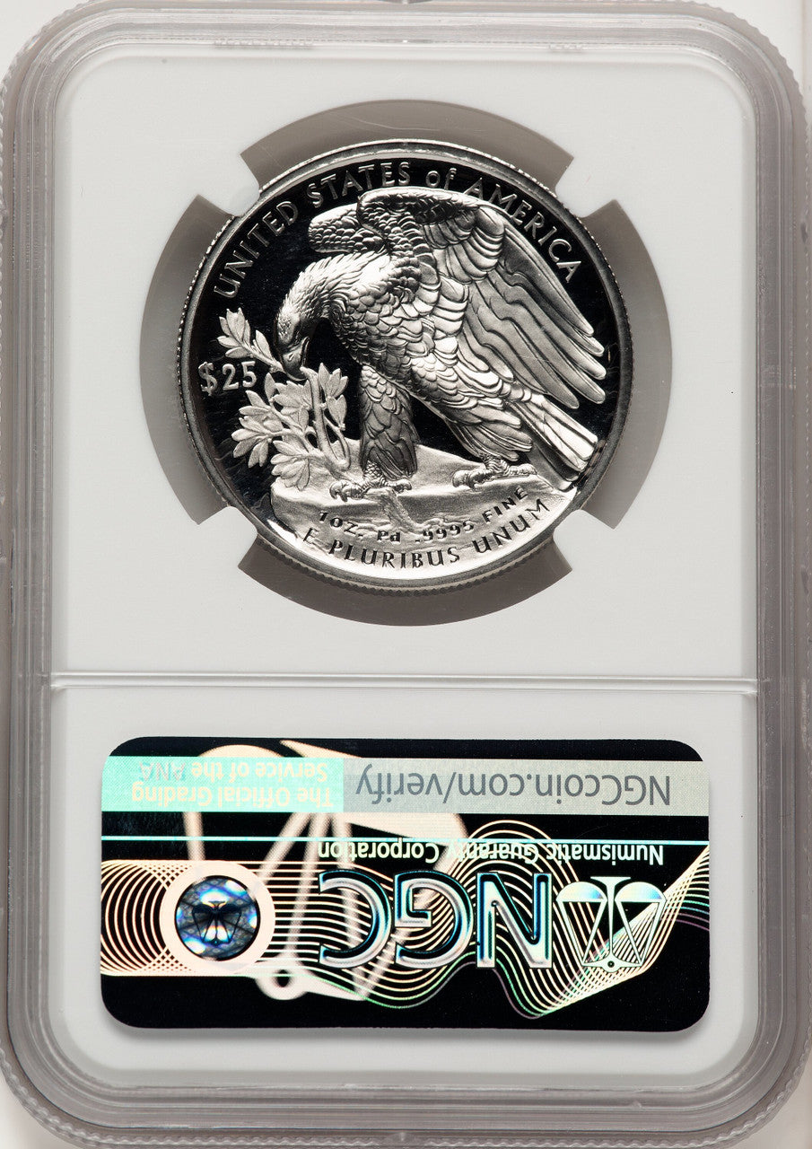 2018-W Palladium Eagle 1 oz ER Blue NGC PF70