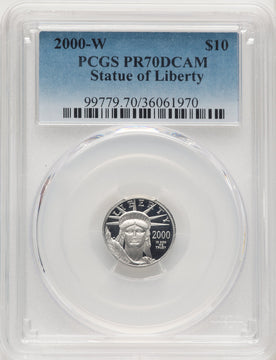 2000-w $10 Tenth-Ounce Platinum Blue Gradient PCGS PR70 (520203161)