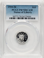 1999-W $10 Tenth-Ounce Platinum Blue Gradient PCGS PR70 (520203169)