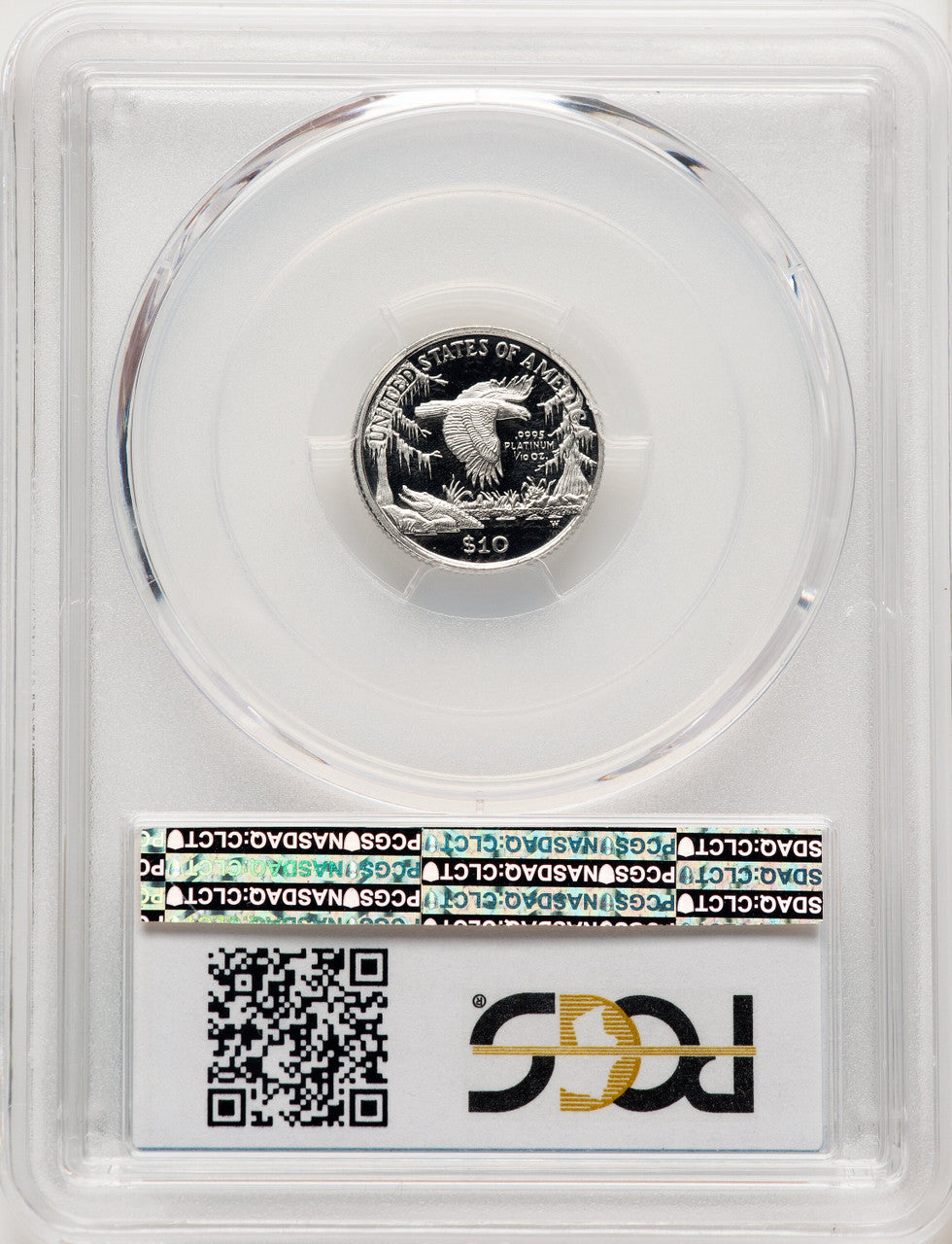 1999-W $10 Tenth-Ounce Platinum Blue Gradient PCGS PR70 (520203169)