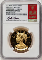 2017-W G$100 American Liberty High Relief Jeff Garrett Red Book NGC PF70