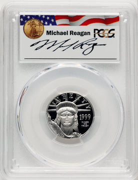 1999-W $25 Quarter-Ounce Platinum Eagle Statue of Liberty Michael Reagan Reagan Legacy Series PCGS PR70