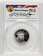 2001-W $25 Quarter-Ounce Platinum Eagle Statue of Liberty Michael Reagan Reagan Legacy Series PCGS PR70