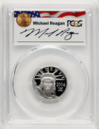 2004-W P$25 Quarter-Ounce Platinum Eagle Statue of Liberty Michael Reagan Reagan Legacy Series PCGS PR70