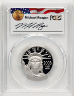 2008-W $50 Half-Ounce Platinum Michael Reagan Reagan Legacy Series PCGS PR70