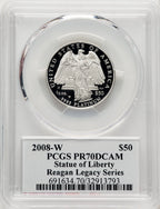 2008-W $50 Half-Ounce Platinum Michael Reagan Reagan Legacy Series PCGS PR70