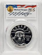 2014-W $100 One-Ounce Platinum Eagle Michael Reagan Reagan Legacy Series PCGS PR70