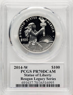 2014-W $100 One-Ounce Platinum Eagle Michael Reagan Reagan Legacy Series PCGS PR70