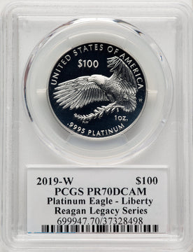 2019-W $100 One-Ounce Platinum Eagle Liberty Michael Reagan Reagan Legacy Series PCGS PR70