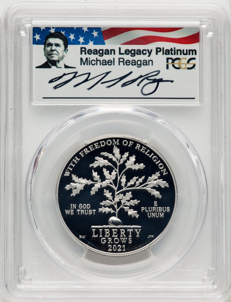 2021-W $100 One-Ounce Platinum Eagle Freedom of Religion Reagan Legacy Series PCGS PR70